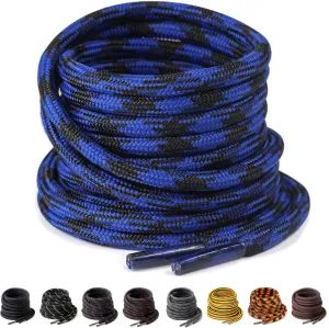 2 Pairs Heavy Duty Boot Laces, 3/16" Thick Strong Round Replacement Shoelaces for Work & Hiking Boots