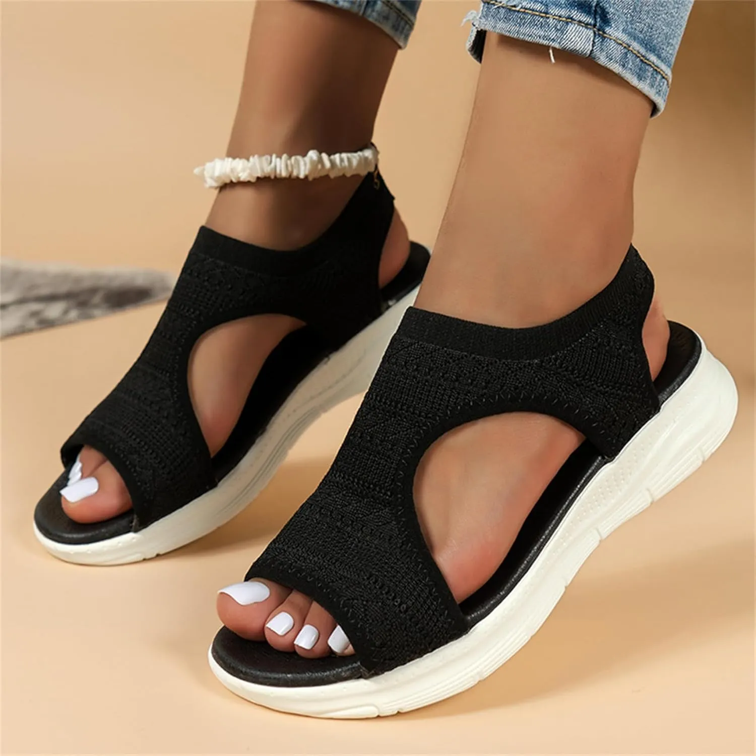 2024 Women's Orthotic Sport Sandals New Summer Flexible Washable Slingback Orthopedic Slide Sport Women's Shoes Thick Bottom Fish Mouth Beach Casual Sandals,Gray,US7/EU38, Grey
