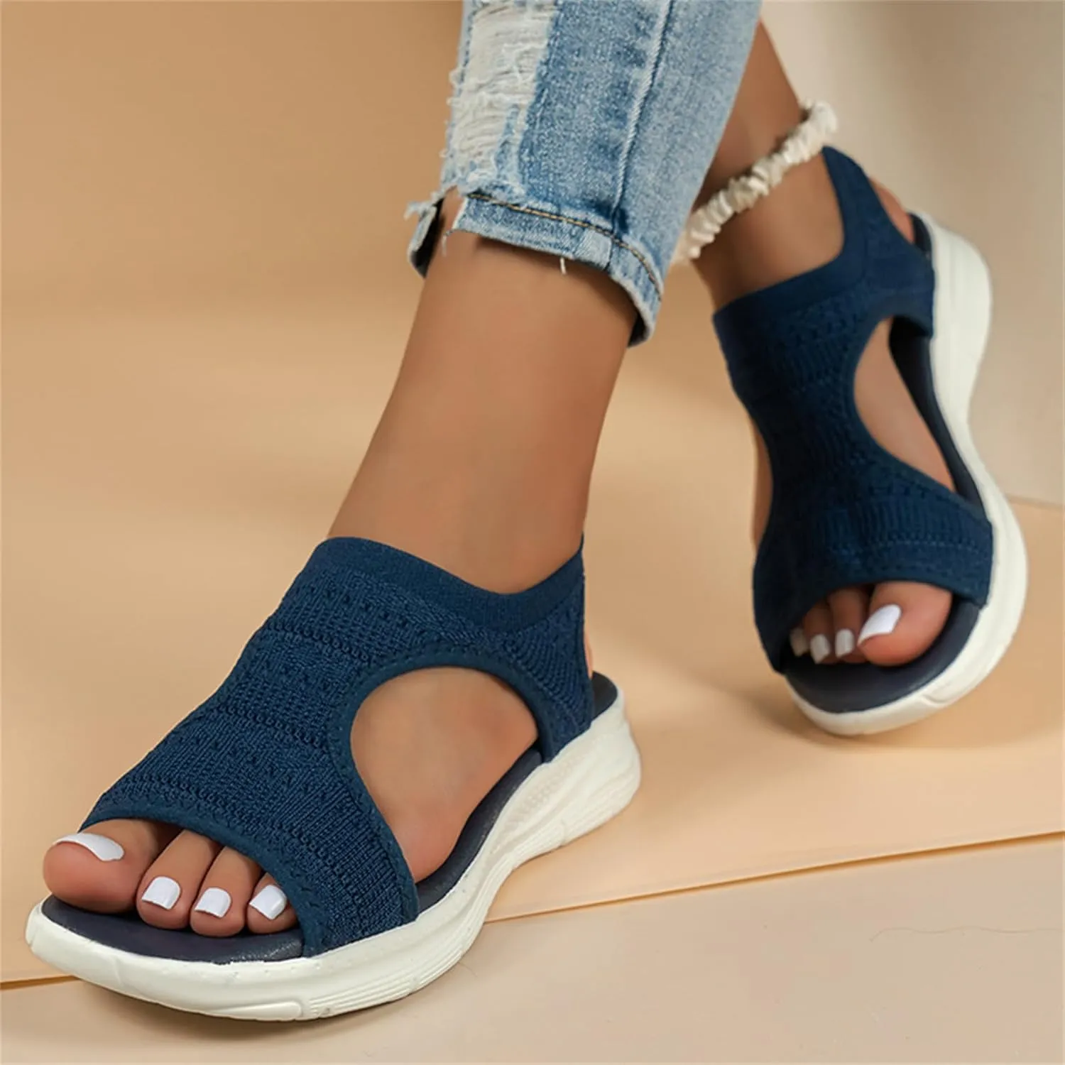 2024 Women's Orthotic Sport Sandals New Summer Flexible Washable Slingback Orthopedic Slide Sport Women's Shoes Thick Bottom Fish Mouth Beach Casual Sandals,Gray,US7/EU38, Grey