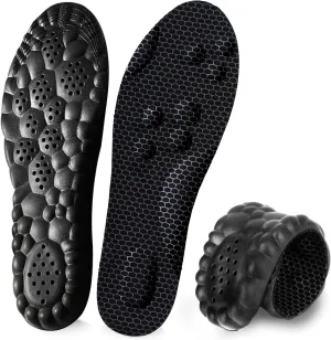 4D Cloud Insoles for Men and Women, Arch Support Insoles, Memory Foam Insoles, Shock Absorption and Cushioning Sports Shoe Insoles for Foot & Joint Support (L Men 8-9.5 | Women 9-10.5 Graphene Black)