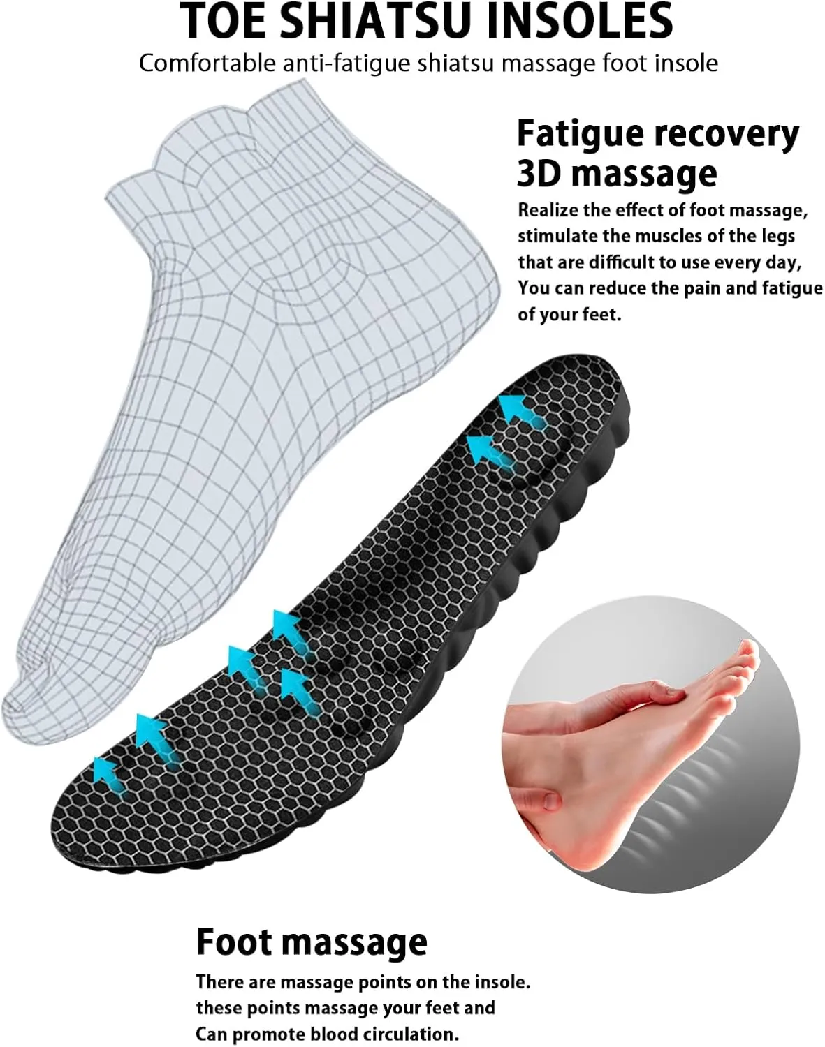 4D Cloud Insoles for Men and Women, Arch Support Insoles, Memory Foam Insoles, Shock Absorption and Cushioning Sports Shoe Insoles for Foot & Joint Support (L Men 8-9.5 | Women 9-10.5 Graphene Black)