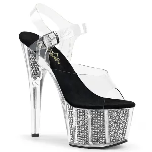 ADORE-708SRS Pleaser Clear/Black Sexy Platform Shoes (Pole Dancing Heels)