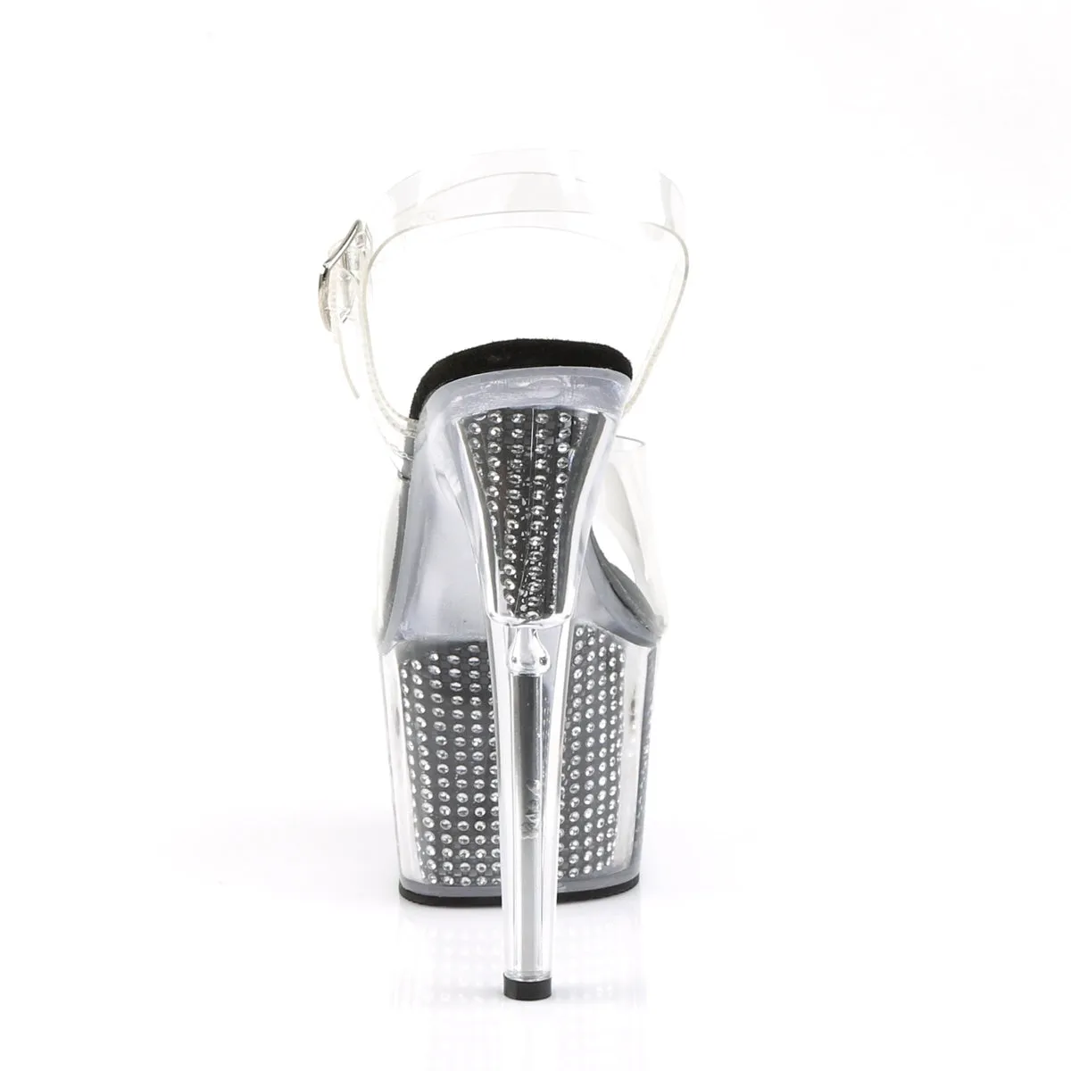 ADORE-708SRS Pleaser Clear/Black Sexy Platform Shoes (Pole Dancing Heels)