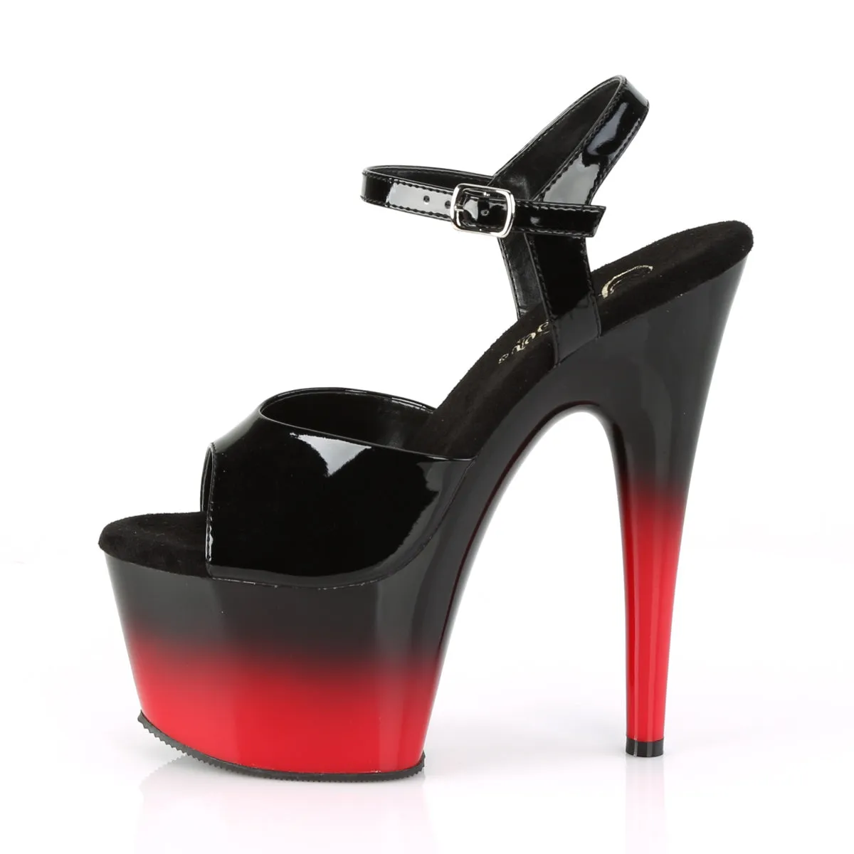 ADORE-709BR-H Pleaser Black Patent/Red Sexy Platform Shoes (Pole Dancing Heels)