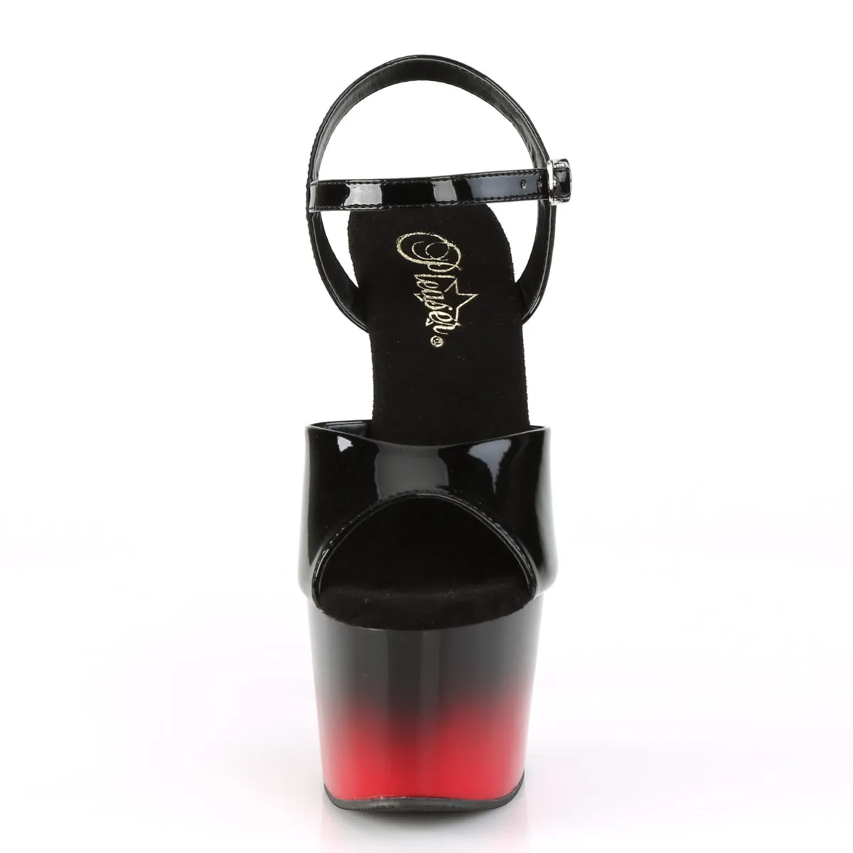 ADORE-709BR-H Pleaser Black Patent/Red Sexy Platform Shoes (Pole Dancing Heels)
