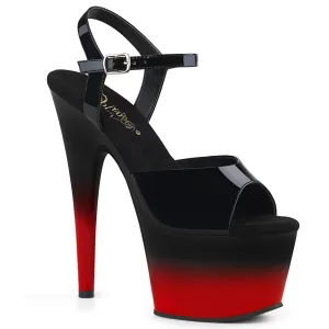 ADORE-709BR-H Pleaser Black Patent/Red Sexy Platform Shoes (Pole Dancing Heels)