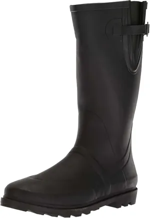 AdTec Women's Waterproof for Hunting, Fishing, Hiking or Farm Work Rain Boot, Black, 8