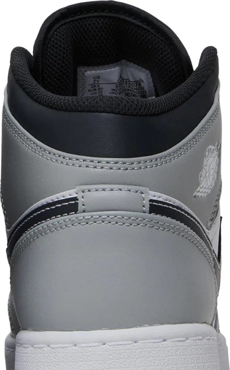 Air Jordan 1 Mid GS Light Smoke, black-gray