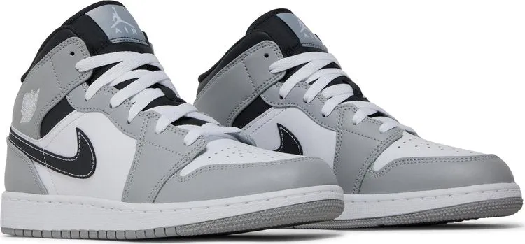 Air Jordan 1 Mid GS Light Smoke, black-gray