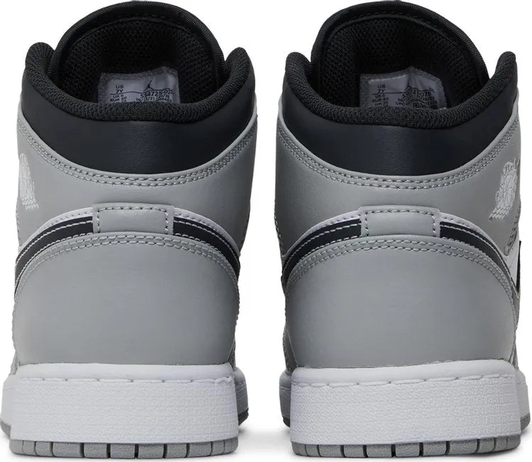 Air Jordan 1 Mid GS Light Smoke, black-gray
