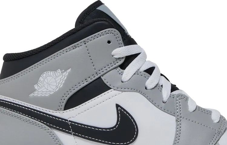 Air Jordan 1 Mid GS Light Smoke, black-gray