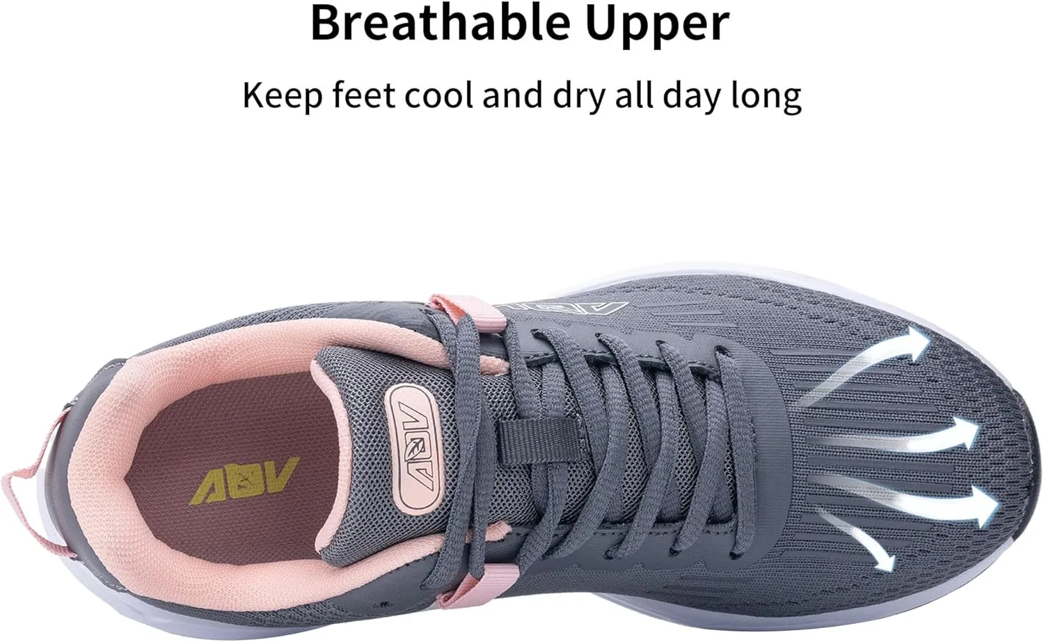 AOV Women Arch Support Walking Shoes Orthotic Tennis Sneakers for Plantar Fasciitis Athletic Running Shoes