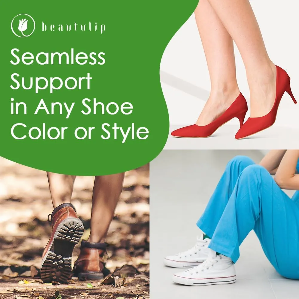 Arch Support Inserts Women for Flat Feet & Plantar Fasciitis - 2 Height Options for High Arch & Low Arch, Gel Arch Support Cushions for High Heels, Flats and Sneakers (Clear, Low)