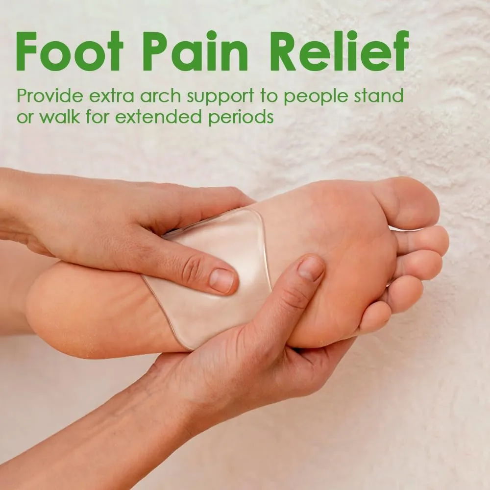 Arch Support Inserts Women for Flat Feet & Plantar Fasciitis - 2 Height Options for High Arch & Low Arch, Gel Arch Support Cushions for High Heels, Flats and Sneakers (Clear, Low)
