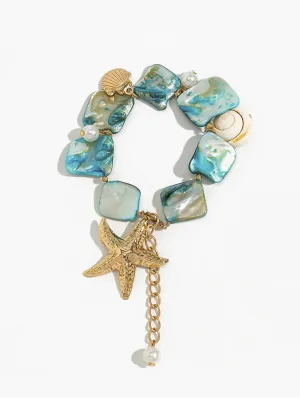 Beach Bliss Bracelet with Starfish and Pearl