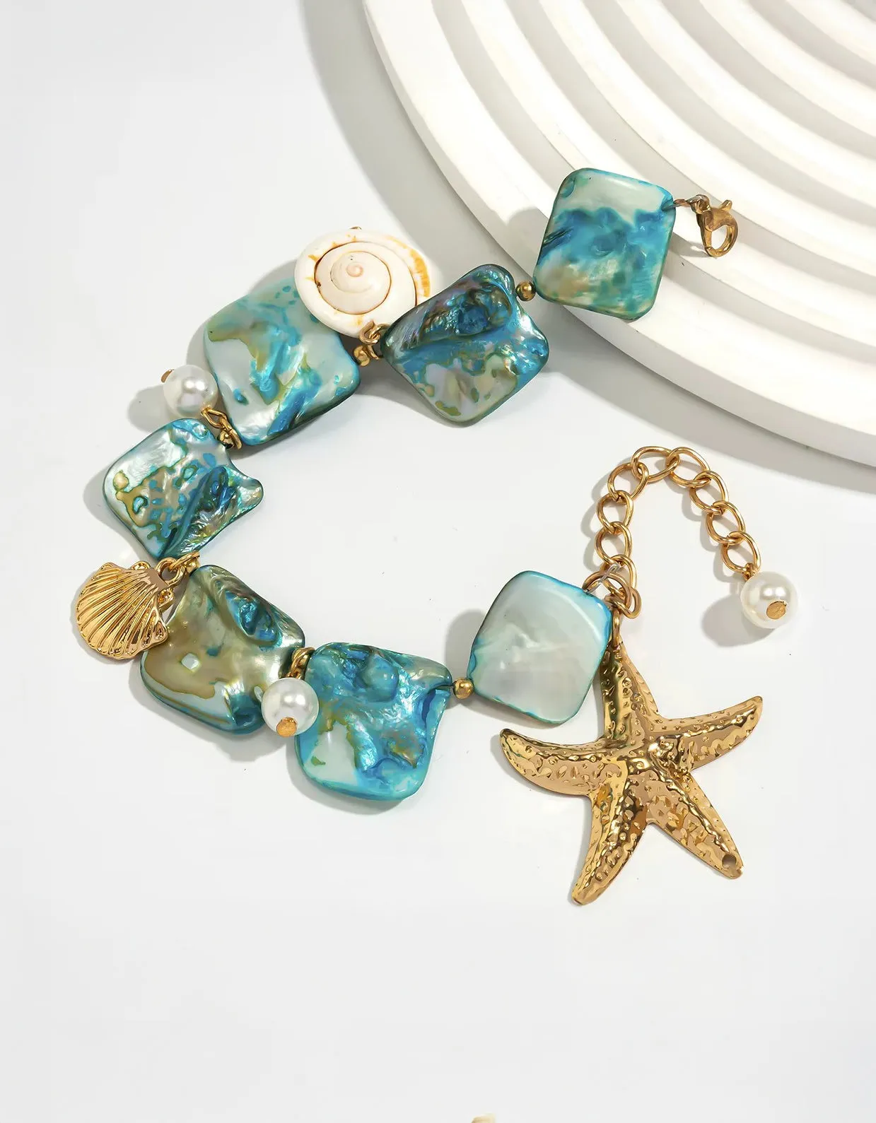 Beach Bliss Bracelet with Starfish and Pearl