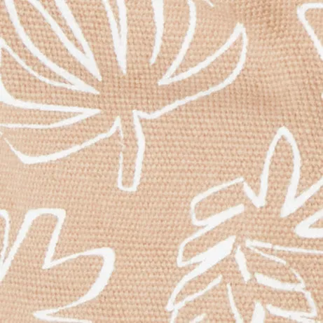 BEIGE HAT WITH LEAF PRINT