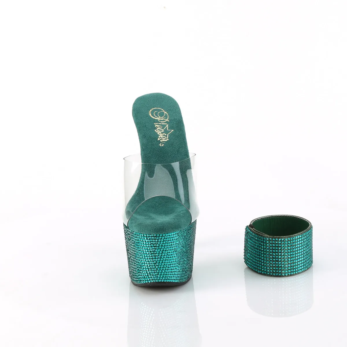 BEJEWELED-712RS Pleaser Clear/Green Sexy Platform Shoes (Pole Dancing Heels)
