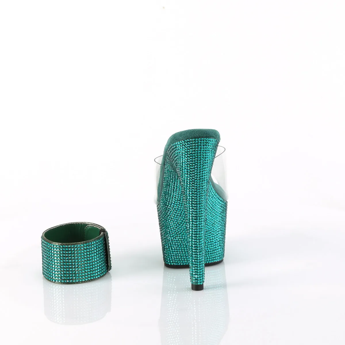 BEJEWELED-712RS Pleaser Clear/Green Sexy Platform Shoes (Pole Dancing Heels)