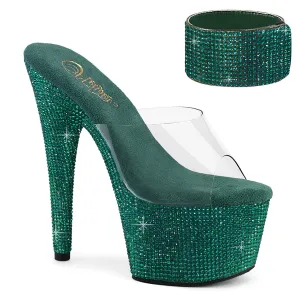 BEJEWELED-712RS Pleaser Clear/Green Sexy Platform Shoes (Pole Dancing Heels)