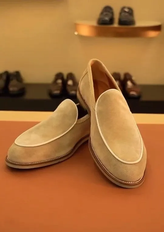Black Brushed Suede Loafers