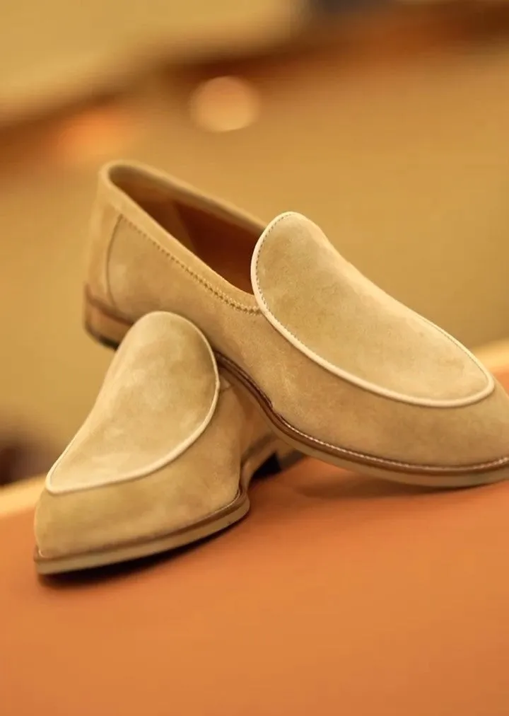 Black Brushed Suede Loafers