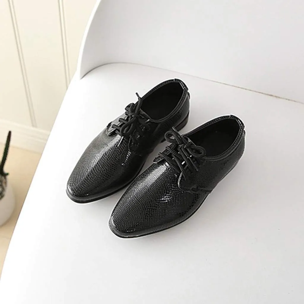 Boys Girls Dress Shoes Loafer Wedding Shoes Classic Lace-Up Oxfor?? Casual Dress Formal Shoes for Toddler and Baby