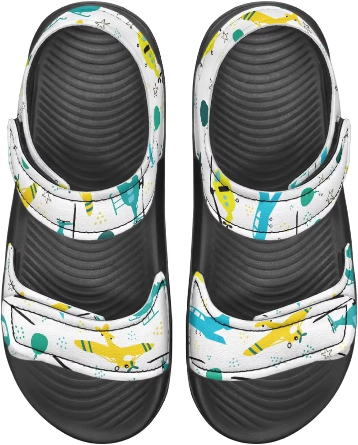 Boys Tractor Print Sandals Adjustable Sport Outdoor Athletic Sandals for Summer Lightweight Beach Water Shoes Toddler/Little Kid/Big Kid