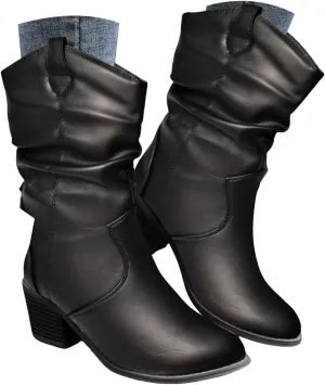 Cathalem Cowgirl Boots for Women, Cowboy Cowgirl Western Ankle Boots Fashion Low Chunky Heels Square Toe Fall Short Booties