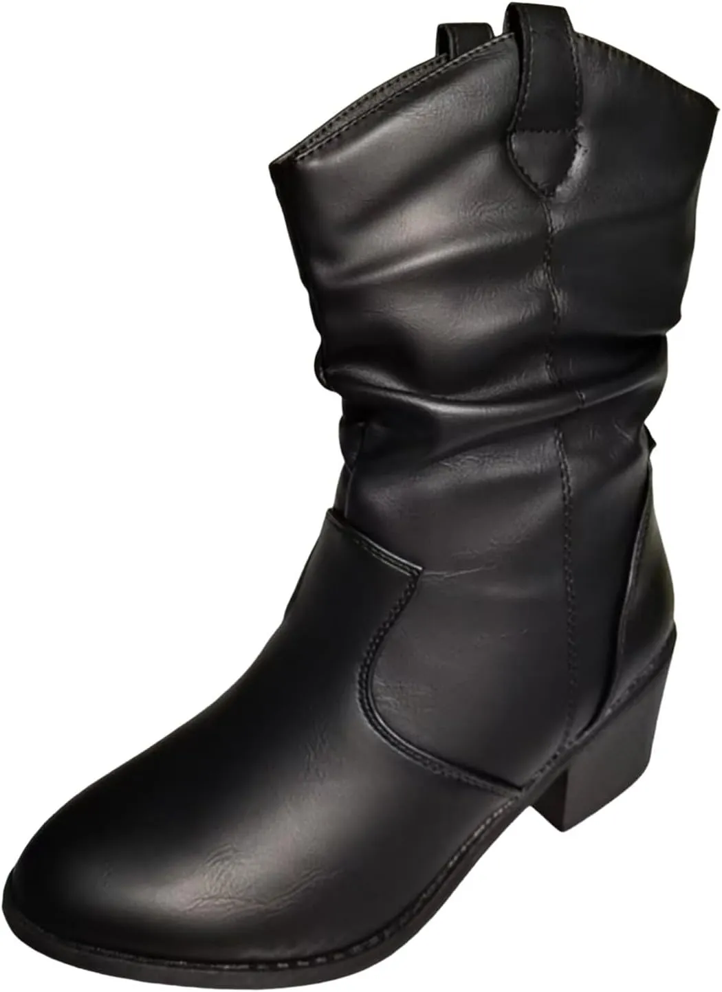Cathalem Cowgirl Boots for Women, Cowboy Cowgirl Western Ankle Boots Fashion Low Chunky Heels Square Toe Fall Short Booties