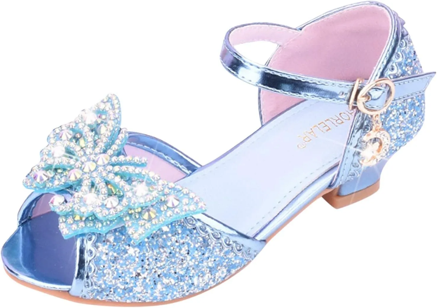 Children Shoes With Diamond Shiny Sandals Princess Shoes Bow High Heels Show Princess Indoor Soccer Shoes for