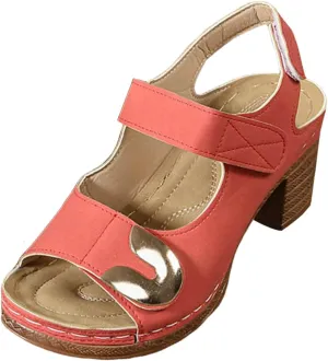 Chunky Block Heeled Sandals for Women Dressy Arch Support Ankle Strap Wedge Sandals Summer Open Toe Sandal Hollow Out Open Toe Low Heel Breathable Shoes Vacation Beach Shoes