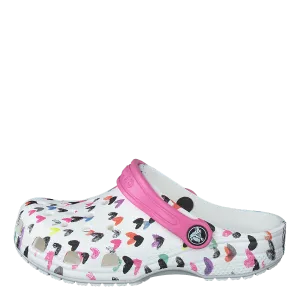 Classic Heart Print Clog K White