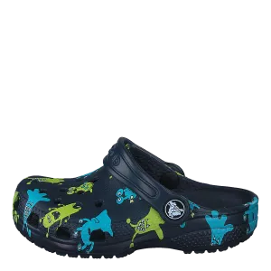 Classic Monster Print Clog T Navy