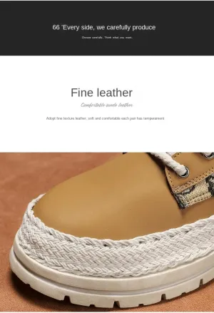 Classic PU Leather High Top Boots for Men - Comfy & Durable Hiking Shoes for Outdoor Activities