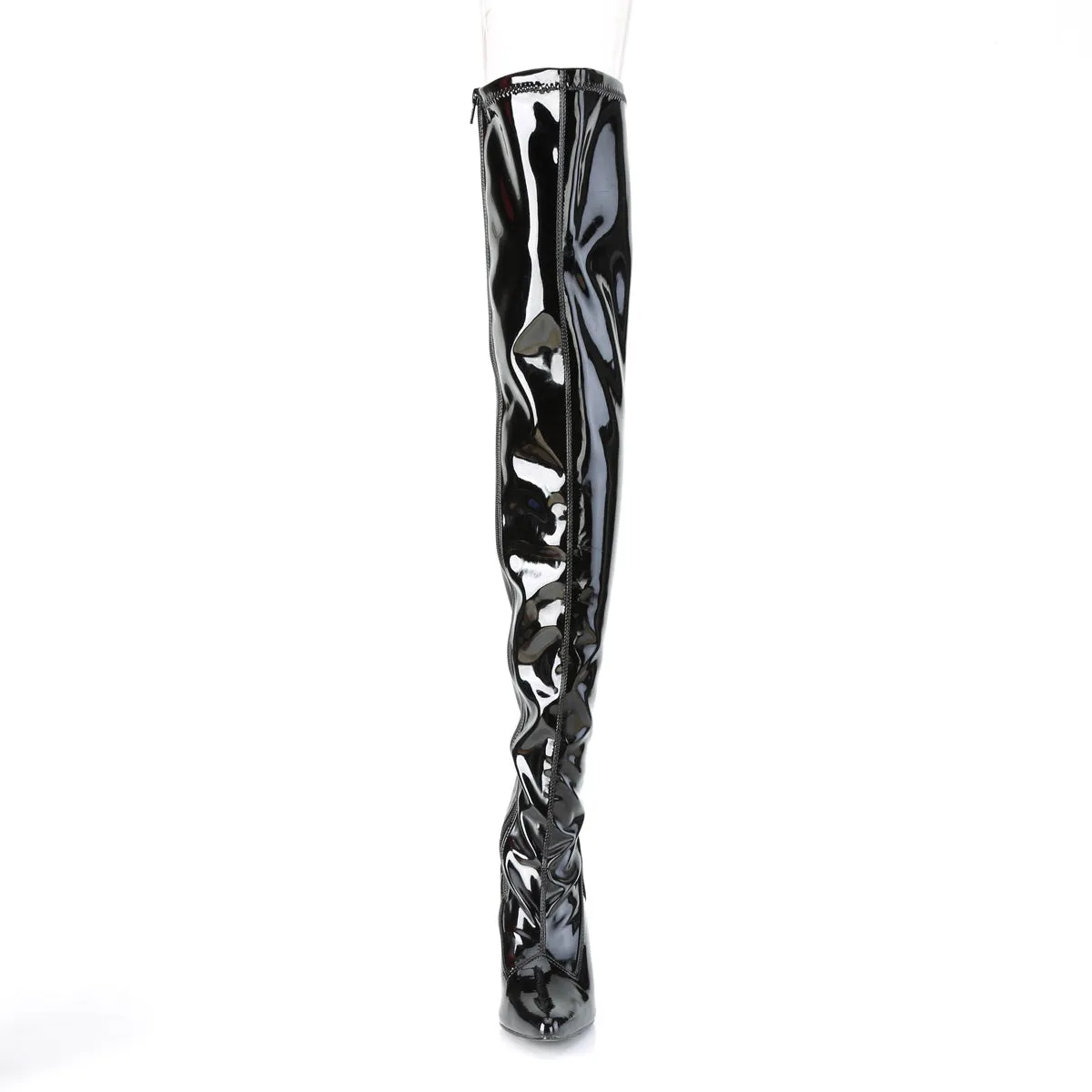 CLASSIQUE-3000 Pleaser Black Patent Sexy Single Sole Shoes (Fetish Footwear)
