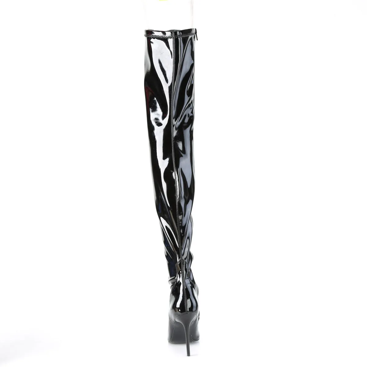 CLASSIQUE-3000 Pleaser Black Patent Sexy Single Sole Shoes (Fetish Footwear)