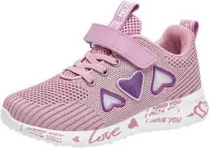 Cute Toddler Dress Shoes Kids Children Sports Shoes Spring/Summer Colorful Mesh Heart Shaped Youth Girl Tennis Shoes