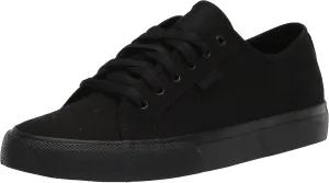 DC Men's Manual Low Top Vegan Friendly Casual Skate Shoe, Black, 7