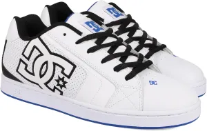 DC Men's Net Skate Shoe, White/Black/Blue, 7.5