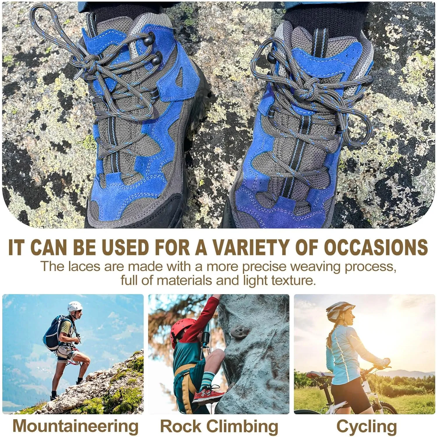 DELELE Round Work Boot Laces: Heavy Duty Hiking Shoe Laces for Boots 2 Pair