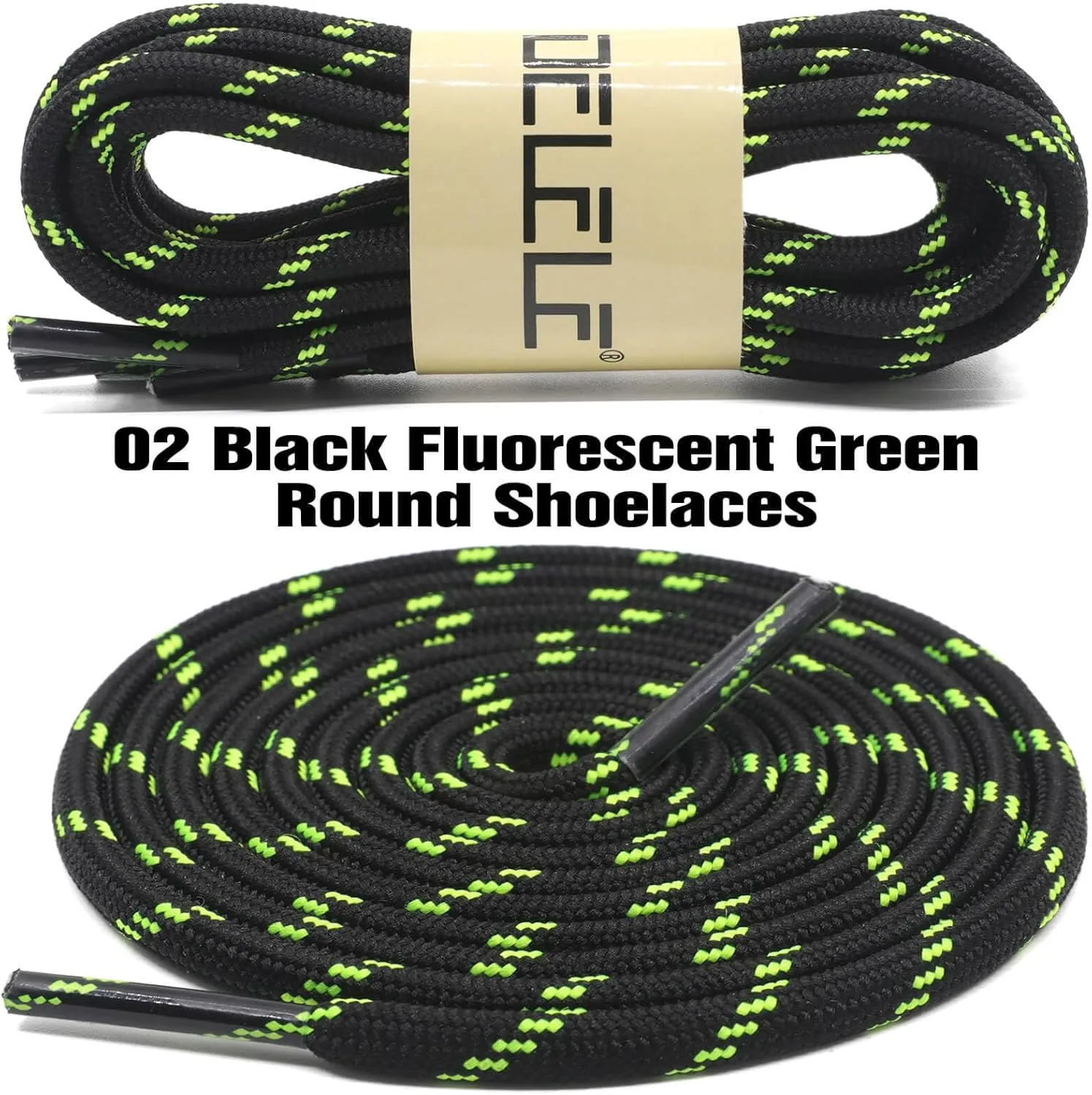 DELELE Round Work Boot Laces: Heavy Duty Hiking Shoe Laces for Boots 2 Pair
