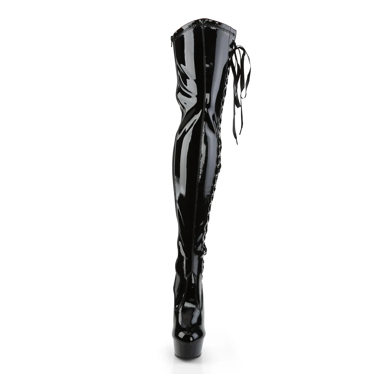 DELIGHT-3050 Pleaser Black Patent Sexy Platform Shoes (Pole Dancing Heels)