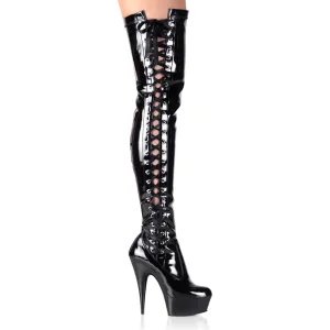 DELIGHT-3050 Pleaser Black Patent Sexy Platform Shoes (Pole Dancing Heels)