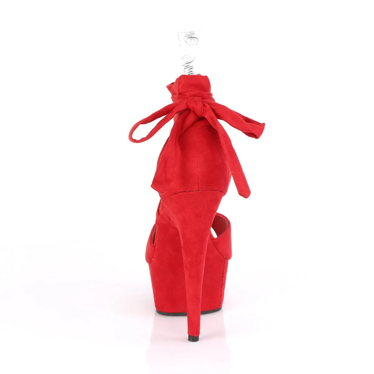 DELIGHT-679 Pleaser Red Faux Suede Sexy Platform Shoes (Pole Dancing Heels)