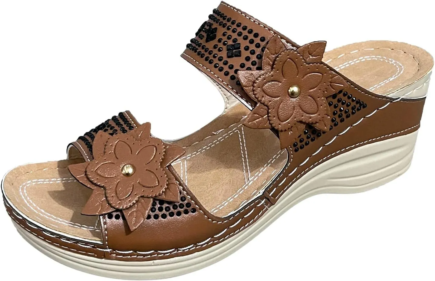 Diabetic Shoes for Women Wide Width Tan 10.5 Best Orthopedic Athletic Shoes Summer Sandals Women Womens Orthopedic Sandals with Arch Support Women's Flip Flops Nude Chunky Heels