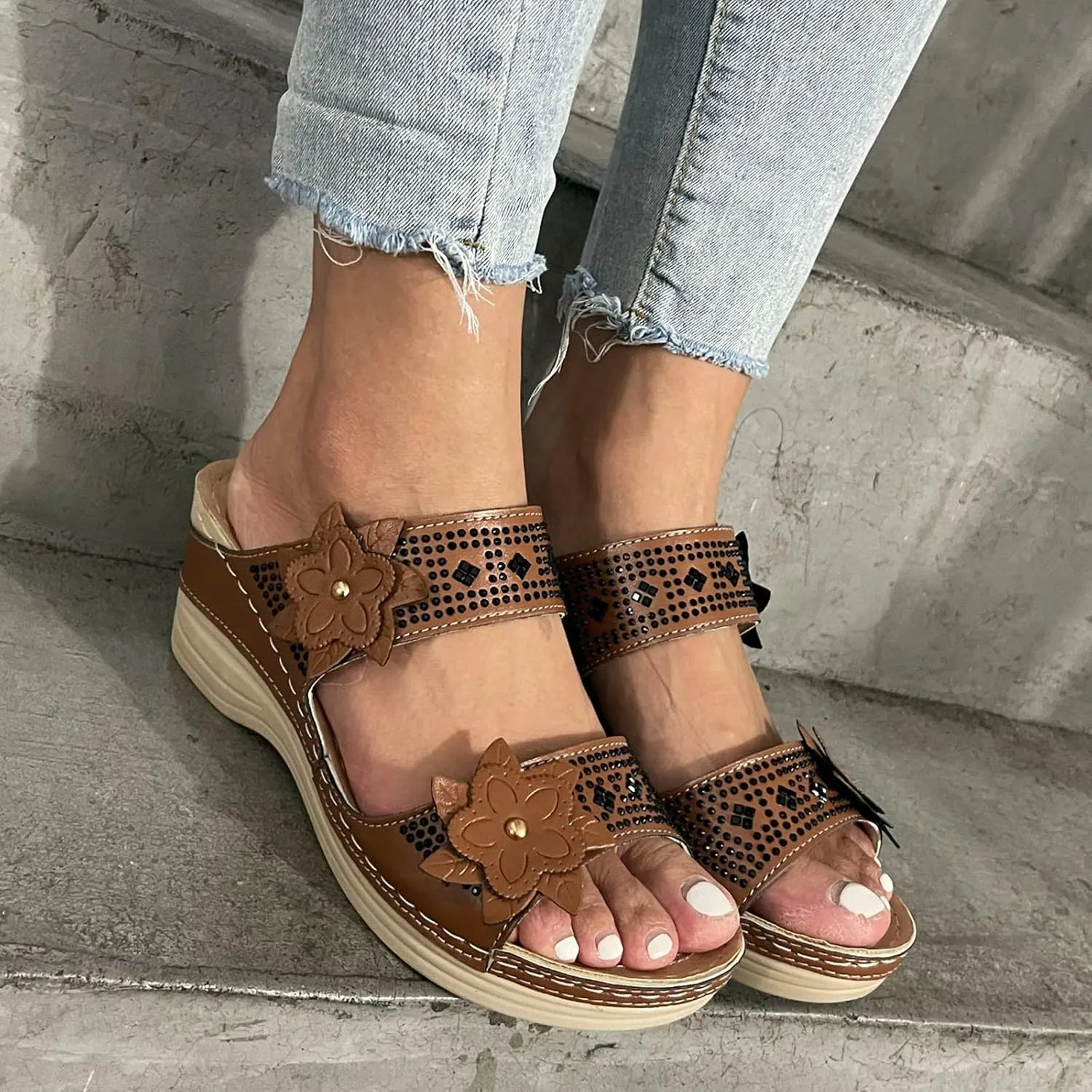 Diabetic Shoes for Women Wide Width Tan 10.5 Best Orthopedic Athletic Shoes Summer Sandals Women Womens Orthopedic Sandals with Arch Support Women's Flip Flops Nude Chunky Heels