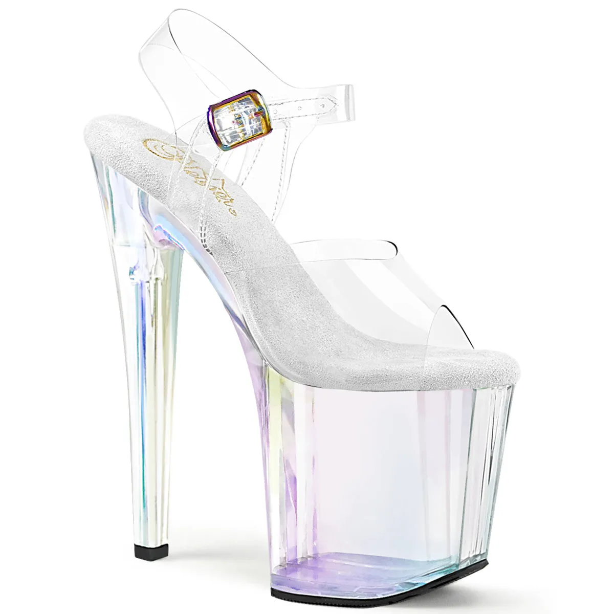 ENCHANT-708HT Pleaser Clear/Holographic Tinted Sexy Platform Shoes (Pole Dancing Heels)
