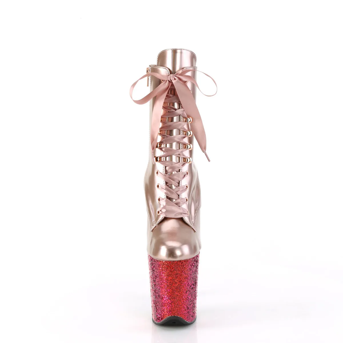 FLAMINGO-1020HG Pleaser Rose Gold Glitter Sexy Platform Shoes (Pole Dancing Heels)