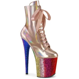 FLAMINGO-1020HG Pleaser Rose Gold Glitter Sexy Platform Shoes (Pole Dancing Heels)